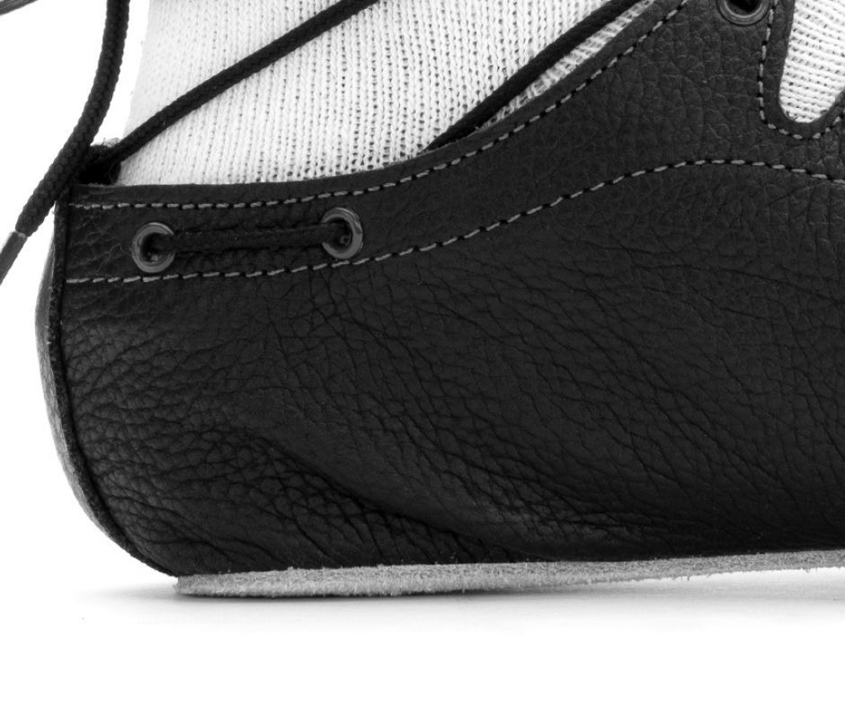 Scottish Dance Pump showing rear eyelet